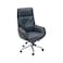 Black leather swivel office chair 85 x 72 x 128 cm