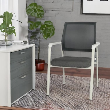 كرسي مكتب ثابت ابيض رمادى 50×50×100سم