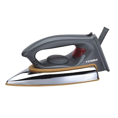 STARGOLD Automatic Dry Iron 6 Adjustable Temperature Control Golden Ceramic Coated Soleplate 1000-1200W