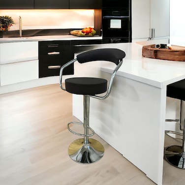Swivel Leather Bar Stool 114x45x45 cm - Coffee