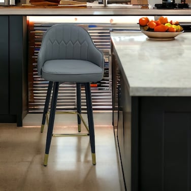 Swivel Leather Bar Stool