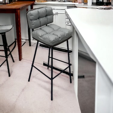 Grey Bar Stool 125x45x45 cm