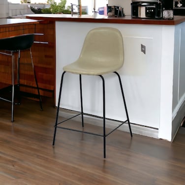 Beige leather bar chair (100x45x45 cm)