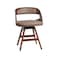 Brown Leather Wooden Chair 73x45x45 cm