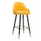 Yellow leather swivel bar stool 108x42x48 cm