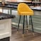 Yellow leather swivel bar stool 108x42x48 cm