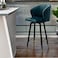 Dark gray velvet swivel bar stool 104x50x42 cm