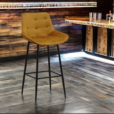 Gold velvet bar stool 102x43x52 cm