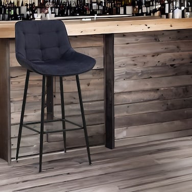 Navy velvet bar stool (102x43x52 cm)