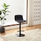 Adjustable black leather bar stool