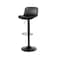 Adjustable black leather bar stool