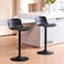 Adjustable black leather bar stool