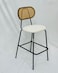 Velvet Bar Chair - White - 48 x 45 x 93 cm