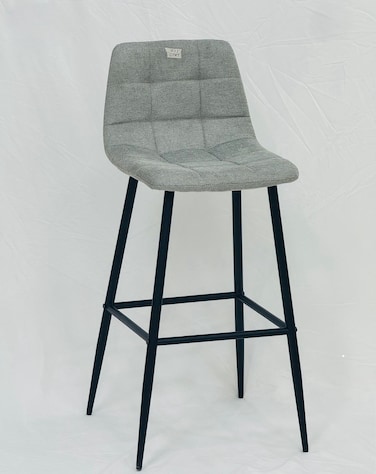 Velvet Bar Stool - Gray - 104 x 50 x 44 cm