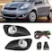 1 Pair Fog Lights Lamps Replacement for Toyota Yaris Sedan 2006 Clear Lens with Bulbs + Switch + Harness