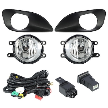 1 Pair Fog Lights Lamps Replacement for Toyota Yaris Sedan 2006 Clear Lens with Bulbs + Switch + Harness