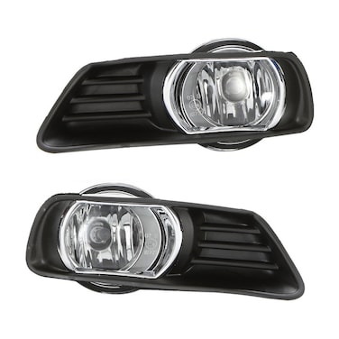 Fog Lights for Toyota Camry 2007, Halogen Bulbs, OE Fitment, IP67 Waterproof, Clear Glass Lens, Front Bumper Driving Lamp Kit