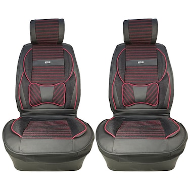 Premium Leatherette Car Seat Cover with Ergonomic Design and Detachable Headrest