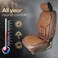 2PCS Premium Faux Leather Car Seat Covers with Breathable Woven Fabric - Universal Fit for Cars, SUVs, and Trucks