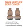 2PCS Premium Faux Leather Car Seat Covers with Breathable Woven Fabric - Universal Fit for Cars, SUVs, and Trucks