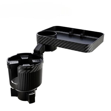 Multi-Function Car Cup Holder with Tray &ndash; 360&deg; Rotating Phone &amp; Drink Holder