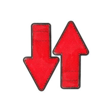 2pcs Red Plastic Arrow Shape Vehicle Car Reflector Reflective Plate Sticker