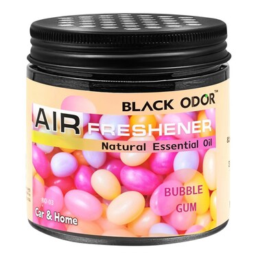 معطر جو برائحة سوداء مع زيوت عطرية طبيعية، 180 جرام - مثالي للسيارة والمنزل، عطر يدوم طويلاً، مزيل للروائح (علكة الفقاعات)