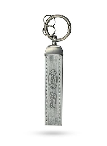 Car Keychain for women and men Key Fob Keychain Key Chain Holder, Leather and Carbon Fiber Keychain,360 Degree Rotatable, Durable &amp; Stylish Accessory for Vehicles, Bags &amp; Gifts(Ford-white)