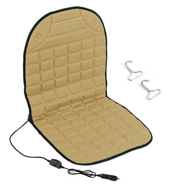 جهاز تدليك حراري قابل للتعديل لمقعد السيارة مع تدليك عميق للظهر بالكامل، وسادة كرسي التدليك للمنزل والمكتب واستخدام السيارة، مادة مقاومة للهب، (بيج)