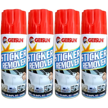 عرض كومبو - اشتري 4 قطع من مزيل ملصقات GET SUN سعة 450 مل لتنظيف اللاصق للسيارات والمنزل