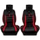 أغطية مقاعد السيارة المبطنة باللونين الأسود والأحمر (قطعتان) - متوافقة مع الوسادة الهوائية، سهلة التركيب، أغطية مقاعد أمامية مع جيوب تخزين للسيارات وسيارات الدفع الرباعي والسيارات ذات الباب الخلفي