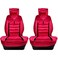 Universal Fit Red Cushioned Car Seat Covers (2pcs) - Soft &amp; Durable Fabric, Front Seat Covers with Storage Pockets for Cars, SUVs, and Hatchbacks