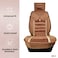 Universal Fit Brown and Beige Cushioned Car Seat Covers (2pcs) - Soft &amp; Durable Fabric, Front Seat Covers with Storage Pockets for Cars, SUVs, and Hatchbacks