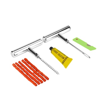 3XR Tire Repair Kit 9 pcs Heavy Duty Tire Plug Set, Plug Flat Patch Universal Emergency Car Tyre Puncture Repair Fix Tire Valve Tools for Car Motorcycle