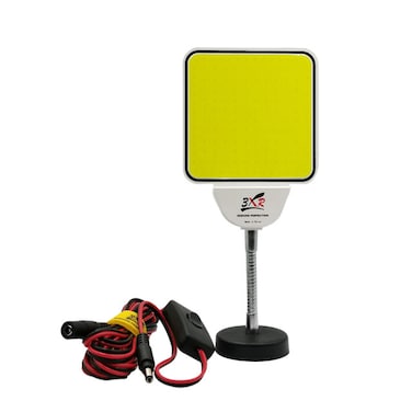 مصباح طوارئ LED COB 3XR - مصباح عمل محمول بقوة 12 فولت للتخييم والأنشطة الخارجية وصيد الأسماك والإصلاح مع مشابك للسيارة والبطارية