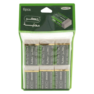 Roco Space Correction Eraser 6 Pieces White