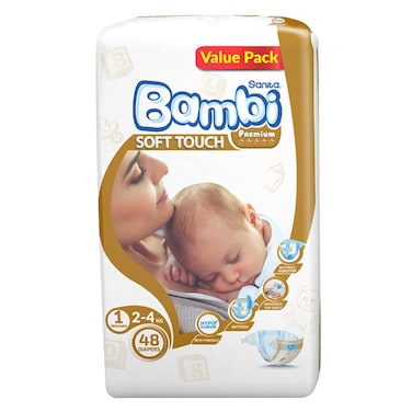 Sanita Bambi Diaper Newborn Size 1 2-4kg 48 Diapers