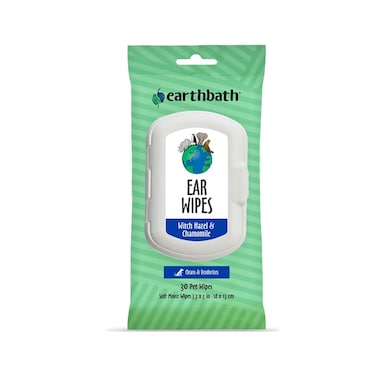 مناديل تنظيف أذن ببندق الساحرة والبابونج من إيرثباث - 30 حبة