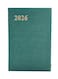 2026 Diary, Daily Planner Notebook,  Cloth Cover, Thick Paper - Green