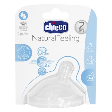 Chicco NaturalFeeling Teat 2m+ Medium Flow ,1 Piece