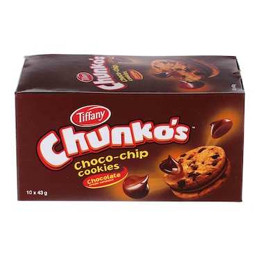 Tiffany Chunko Choco Chip Cookies 43g&times; 10