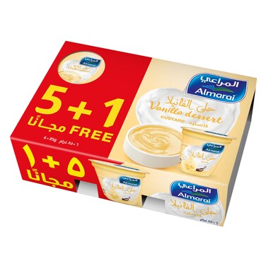 المراعي حلوى كاسترد بالفانيليا 85 جرام ×5 + 1 مجاناً