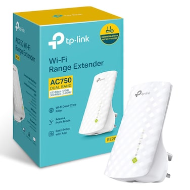 موسع نطاق شبكة Wi-Fi ثنائي النطاق TP-Link RE200 AC750 (يدعم تقنية OneMesh وWPS، ويعمل كمقوٍ للإشارة ونقطة وصول)