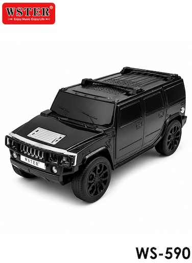 مكبر صوت WSTER WS-590 بقوة 8 واط وتقنية بلوتوث، بتصميم على شكل سيارة، يدعم USB وبطاقة TF وراديو FM ومدخل AUX، وقابل لإعادة الشحن ومحمول.