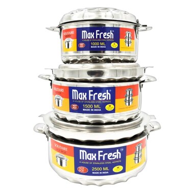 Max Fresh Swift Belly Hot Pot - 1L x 1, 1.5 L x1 , 2. 5L x1
