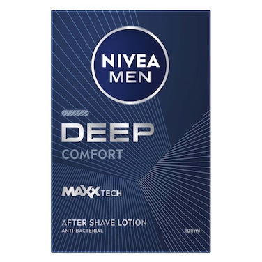 NIVEA MEN After Shave Lotion, DEEP Antibacterial Black Carbon Woody Scent, 100ml