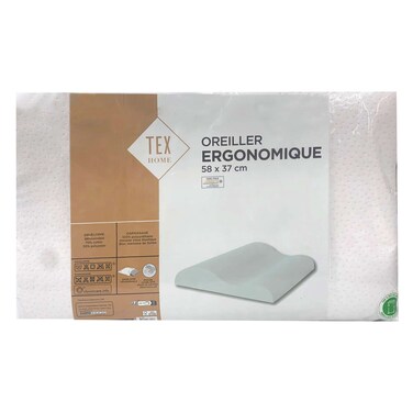 Tex Home - OREILLER ERGONOMIQUE memory foam pillow 58 x 37CM