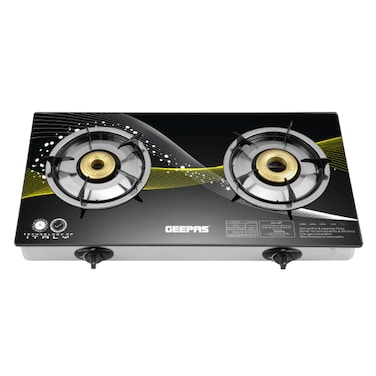 Geepas Tempered Glass Double Burner Gas Cooker