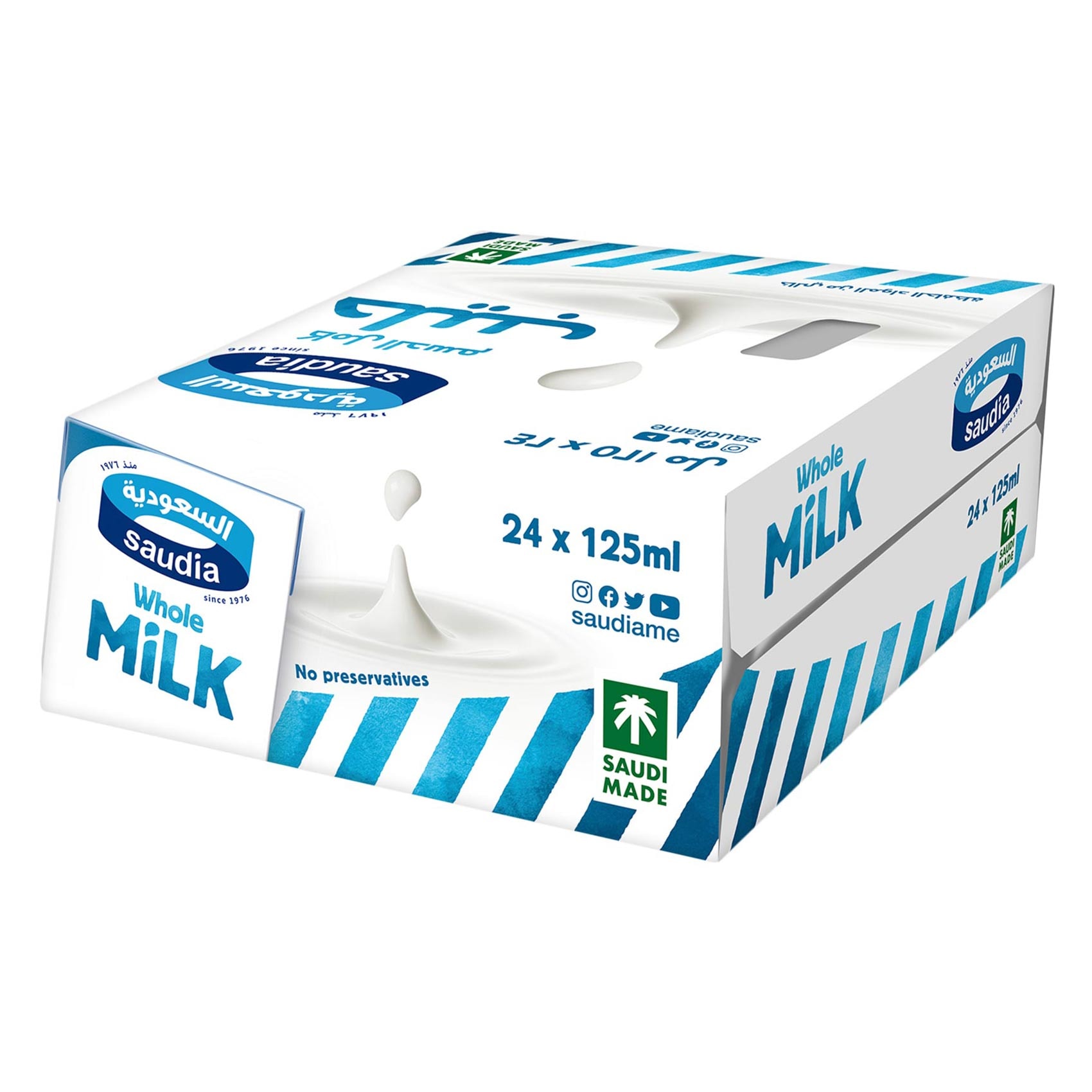 السعودية حليب كامل الدسم طويل الأجل 125 مل ×24