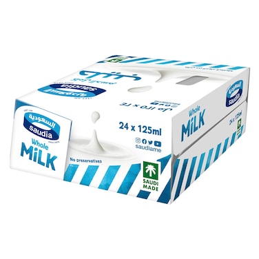 السعودية حليب كامل الدسم طويل الأجل 125 مل ×24